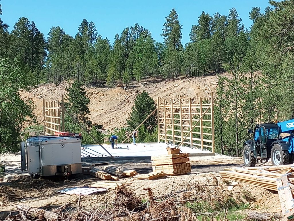 Custom home construction process Black Hills site