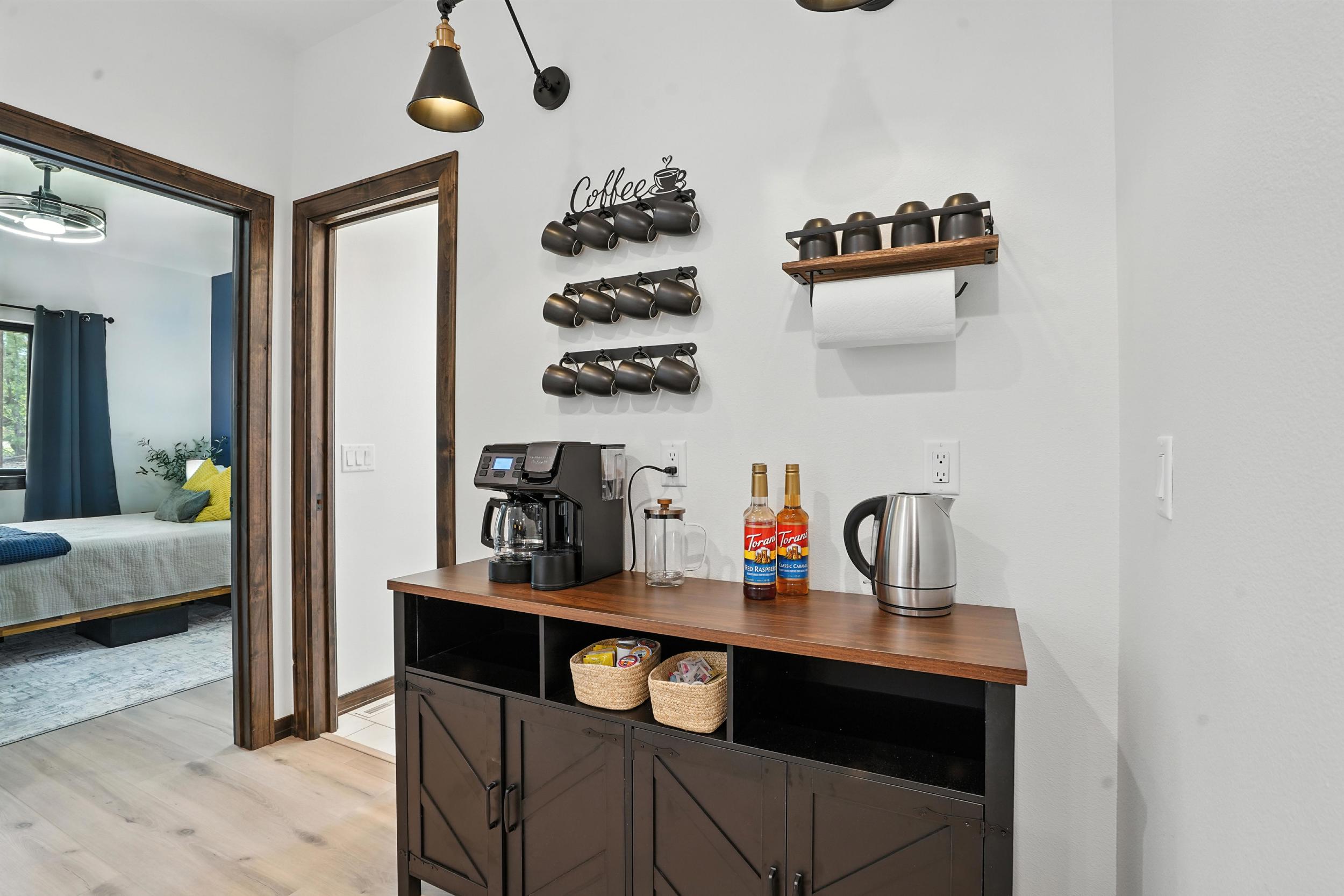A custom built-in coffee bar — the kind of detail that adds real cost but defines the home.